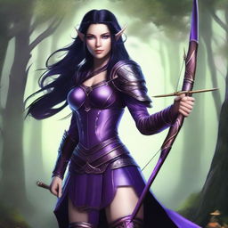 A high-quality digital art image of a female wood elf