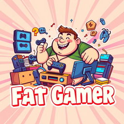 A vibrant and engaging YouTube banner for a gaming channel centered around a character known as the "Fat Gamer