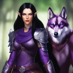 A high-quality digital art image presents a female wood elf ranger