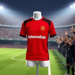 A football jersey designed for Muhammadiyah, inspired by the Manchester United (MU) uniform