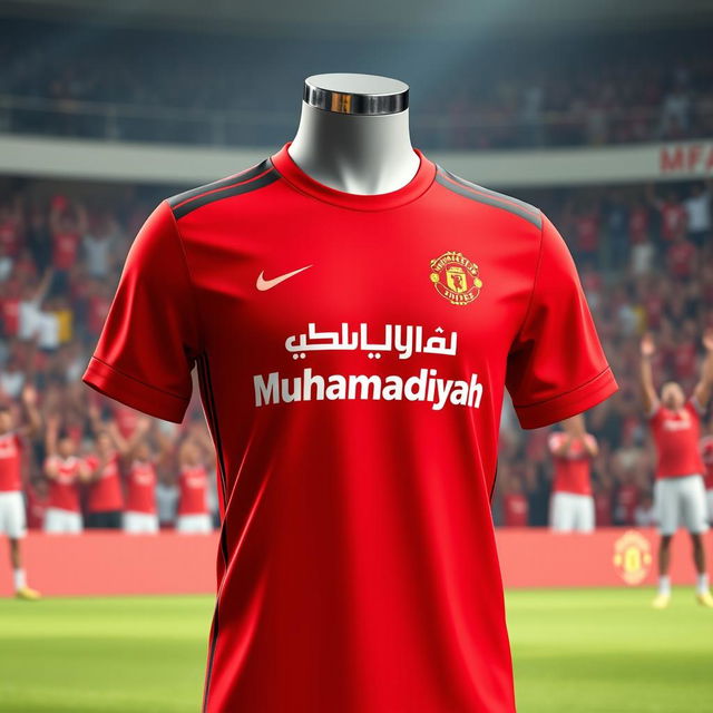 A football jersey designed for Muhammadiyah, inspired by the Manchester United (MU) uniform