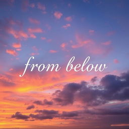 An expansive and beautiful sky scene, featuring vibrant colors during a sunset or sunrise, with hues of orange, pink, and purple blending into a deep blue