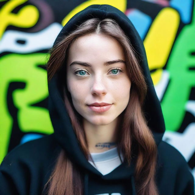 A 4K HD, medium distance shot of a 23-year-old female in a casual photography style