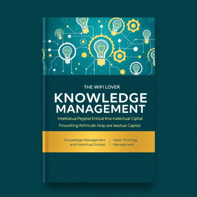 A sophisticated book cover design for a chapter on knowledge management and intellectual capital