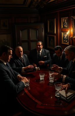 A captivating scene depicting a powerful mafia family scene, known as the 'Imperio de Sangre'