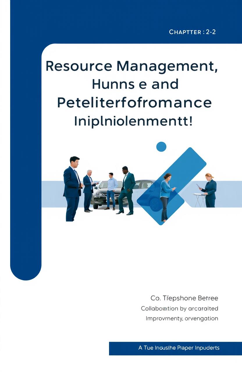A chapter cover design themed around Resource Management, Humans, and Performance Improvement in Automotive Organizations in Indonesia