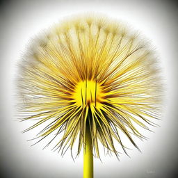 A high-quality digital art image showcasing a dandelion with a twist