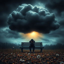 A visually striking representation of depression, symbolizing the heavy emotional weight it carries