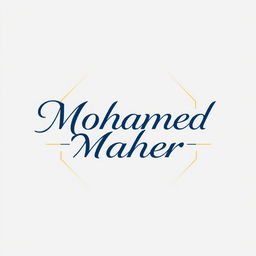 A sleek and modern logo design featuring the name 'Mohamed Maher'
