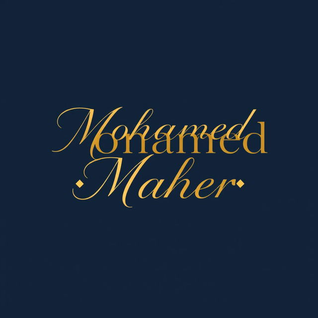 A sleek and modern logo design featuring the name 'Mohamed Maher'