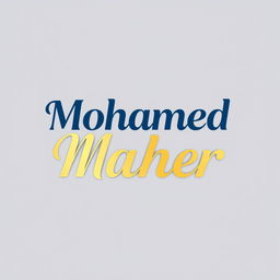 A sleek and modern logo design featuring the name 'Mohamed Maher'