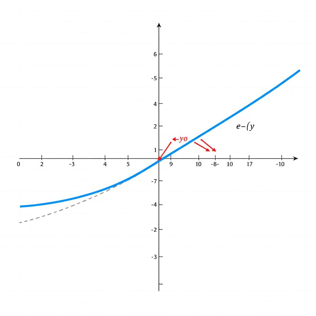 A beautifully designed mathematical graph representing the function e^(-y)