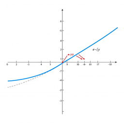 A beautifully designed mathematical graph representing the function e^(-y)