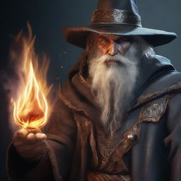 An ultra-realistic digital art image that captures a scruffy-looking, mute, bearded wild magic sorcerer