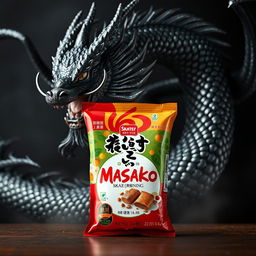 A visually appealing depiction of Masako packaging prominently featuring a logo that showcases the name 'Skater 1