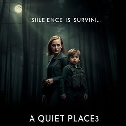A gripping teaser poster for 'A Quiet Place 3' featuring Emily Blunt and Noah Jupe