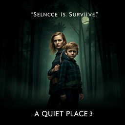 A gripping teaser poster for 'A Quiet Place 3' featuring Emily Blunt and Noah Jupe