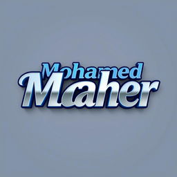 A modern and sleek 3D logo design featuring the name 'Mohamed Maher'