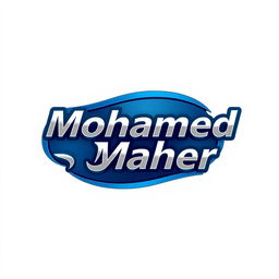 A modern and sleek 3D logo design featuring the name 'Mohamed Maher'