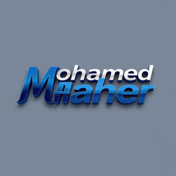 A modern and sleek 3D logo design featuring the name 'Mohamed Maher'