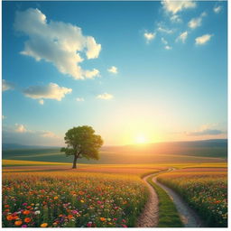 A serene landscape depicting the beauty of patience, endurance, and hope