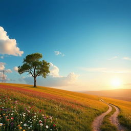 A serene landscape depicting the beauty of patience, endurance, and hope