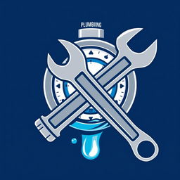 A modern and sleek logo design featuring a water meter and a pipe wrench
