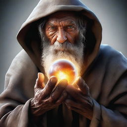 An ultra-realistic digital art image showcasing a homeless wild magic sorcerer