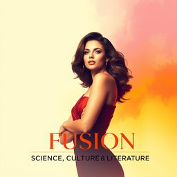 An artistic poster featuring a glamorous woman in the center, styled in a sophisticated and modern fashion