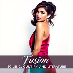 An artistic poster featuring a glamorous woman in the center, styled in a sophisticated and modern fashion