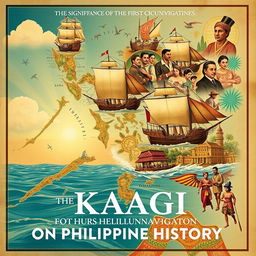 A visually striking poster that encapsulates the essence of the documentary "KAAGI: THE PHILIPPINES and the First Circumnavigation"