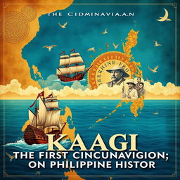 A visually striking poster that encapsulates the essence of the documentary "KAAGI: THE PHILIPPINES and the First Circumnavigation"