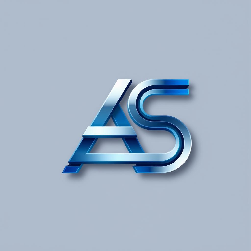 A stunning and modern logo combining the letters 'A' and 'S' in a sleek and artistic design