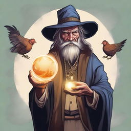 A high-quality digital art illustration depicts a homeless wild magic sorcerer