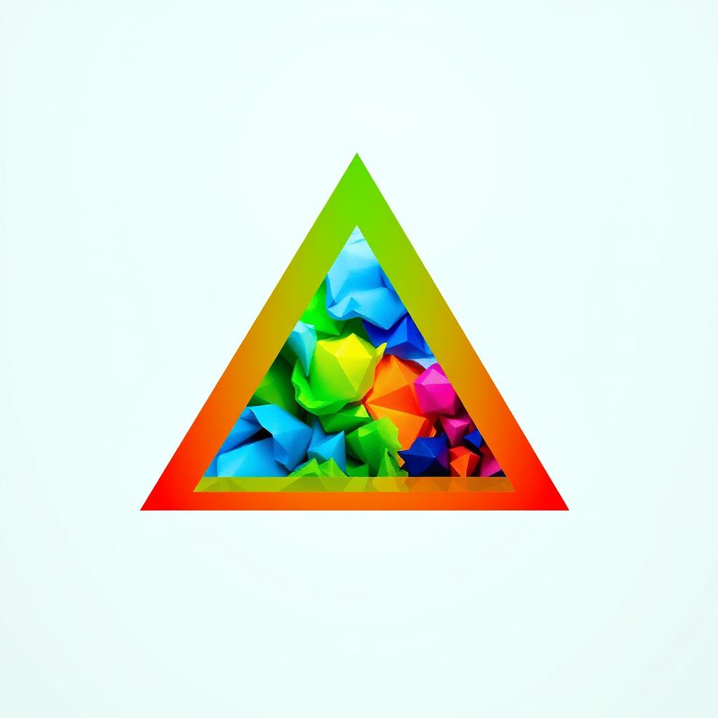 A clear and neat triangle with vibrant colors