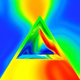 A clear and neat triangle with vibrant colors