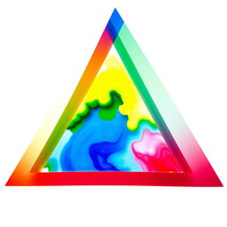 A clear and neat triangle with vibrant colors