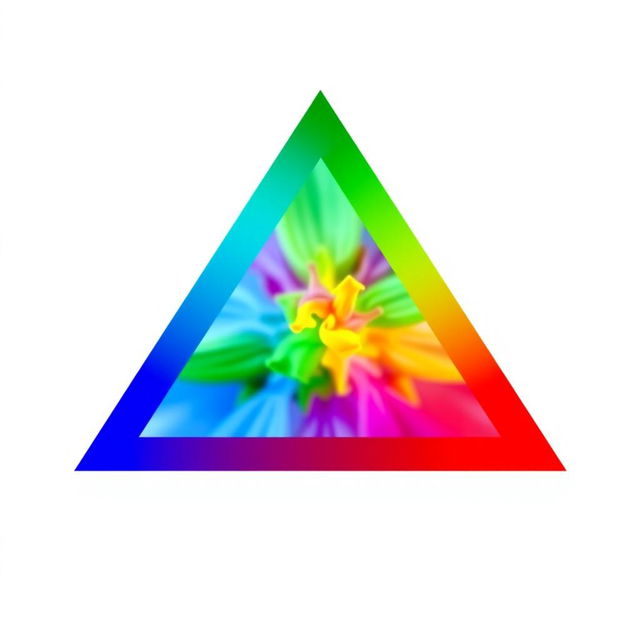 A clear and neat triangle with vibrant colors