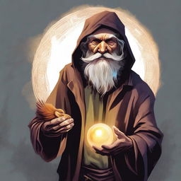 A high-quality digital art illustration depicts a homeless wild magic sorcerer