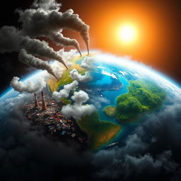 A creative visualization of pollution affecting Earth