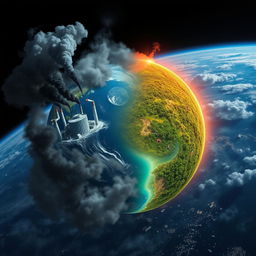 A creative visualization of pollution affecting Earth