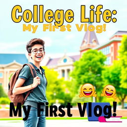 A vibrant and engaging thumbnail for a college vlog