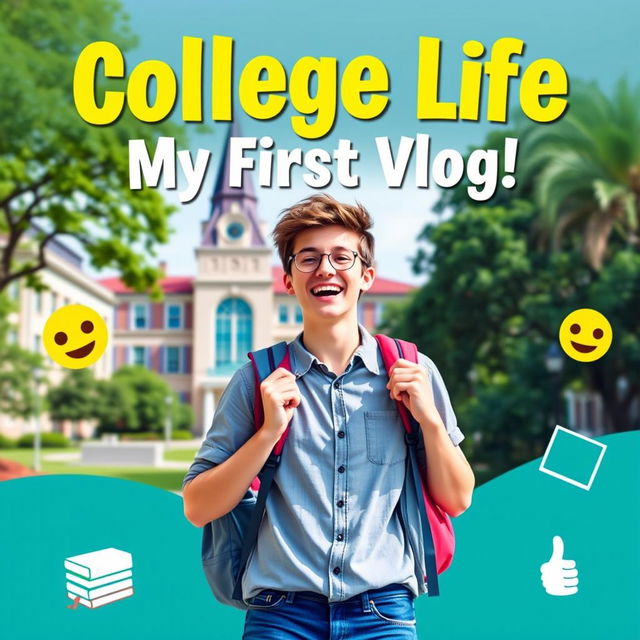 A vibrant and engaging thumbnail for a college vlog