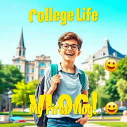 A vibrant and engaging thumbnail for a college vlog