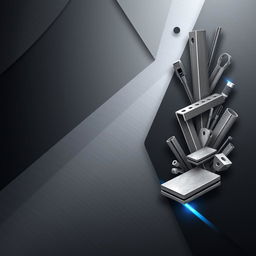 A sleek and modern design for a login page background of an android app focused on selling iron pieces