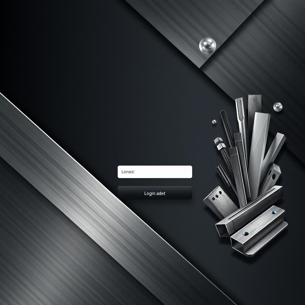 A sleek and modern design for a login page background of an android app focused on selling iron pieces