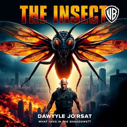 An electrifying movie poster for 'THE INSECT' featuring Dwayne Johnson