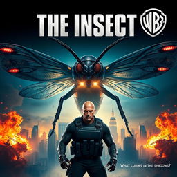 An electrifying movie poster for 'THE INSECT' featuring Dwayne Johnson