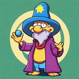 A cartoon-style digital art illustration depicts a funny homeless wild magic sorcerer