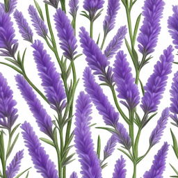 A high-resolution, realistic digital art depicting a beautifully arranged bouquet of fresh lavender